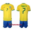 Virallinen Fanipaita + Shortsit Brasilia Lucas Paqueta 7 Kotipelipaita MM-Kisat 2022 - Lasten